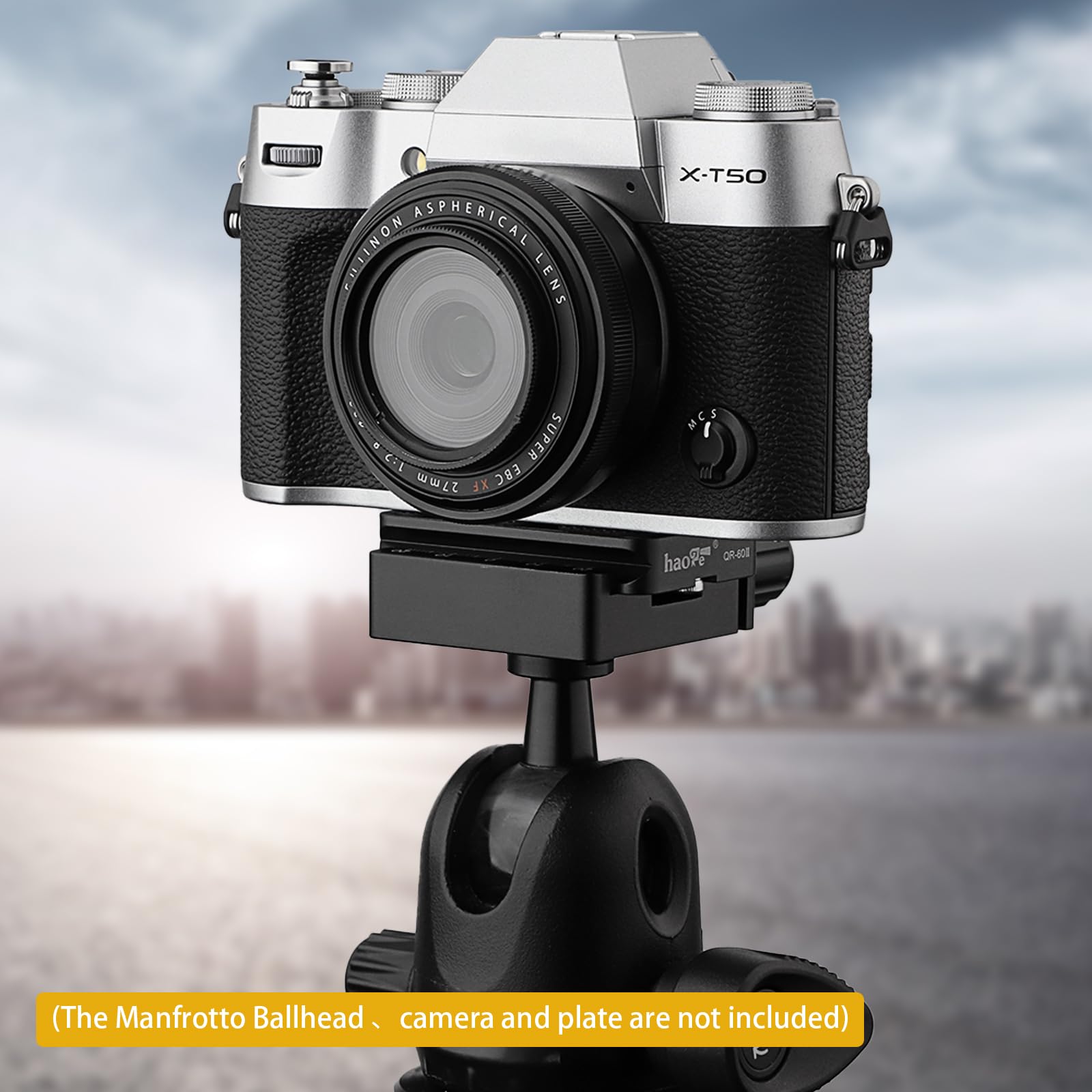 Haoge Haoge Combo Boss Adapter CP-51 50mm Arca Swiss Quick Release Clamp for Manfrotto Tripod Ball Head Replacement - View 5 of 9