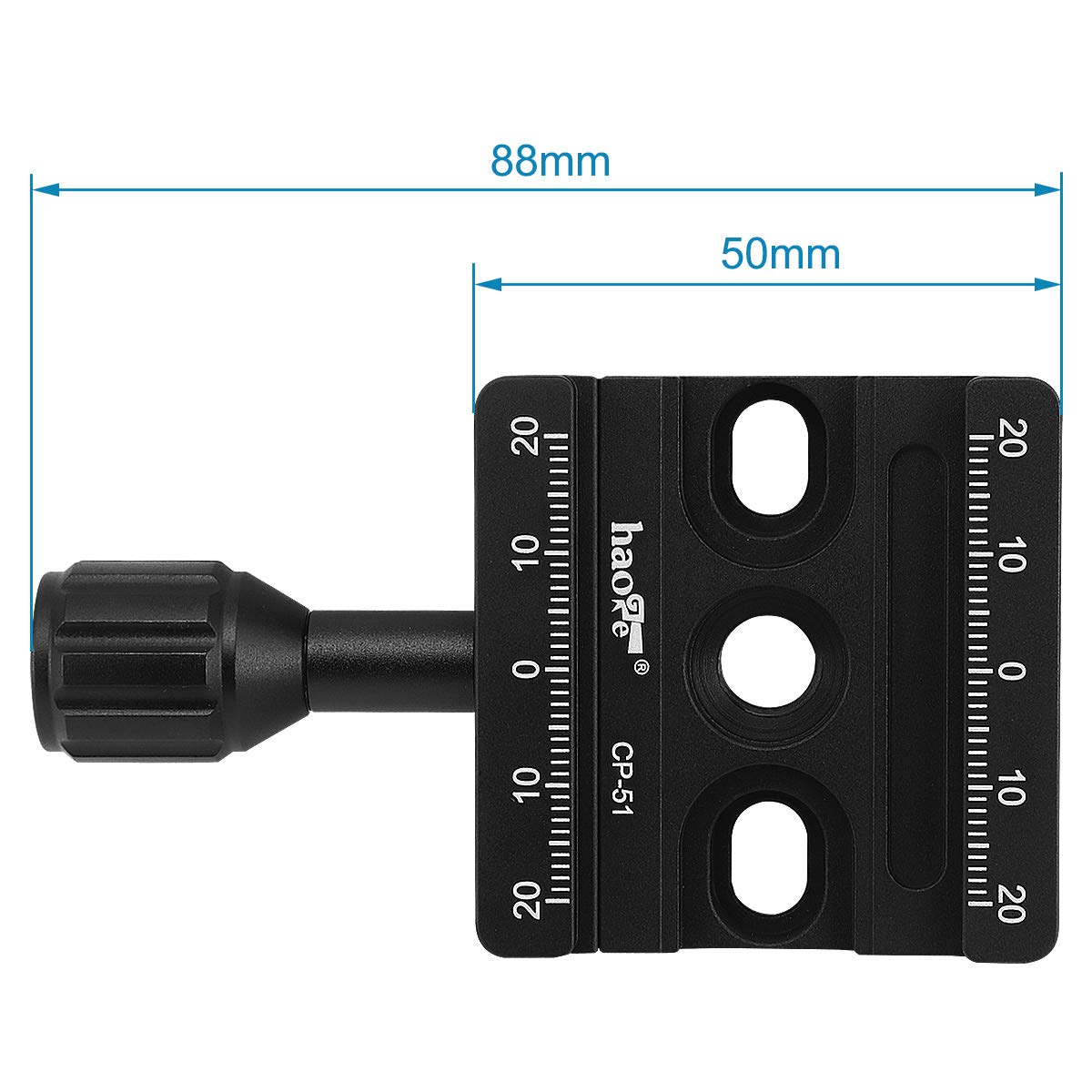 Haoge Haoge Combo Boss Adapter CP-51 50mm Arca Swiss Quick Release Clamp for Manfrotto Tripod Ball Head Replacement - View 6 of 9