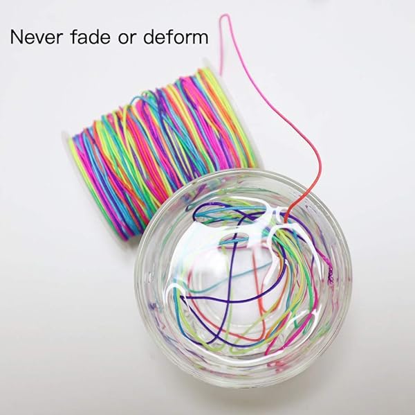 Phinicco Elastic Beading Cords 100m Rainbow 1mm Stretch String for Jewelry Making Bracelets Crafts Pony Beads and Beading Thread - View 4 of 9