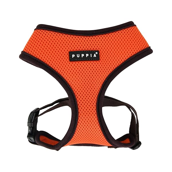 Puppia Puppia Soft Harness II Orange Medium Comfortable Dog Harness for Easy Walking