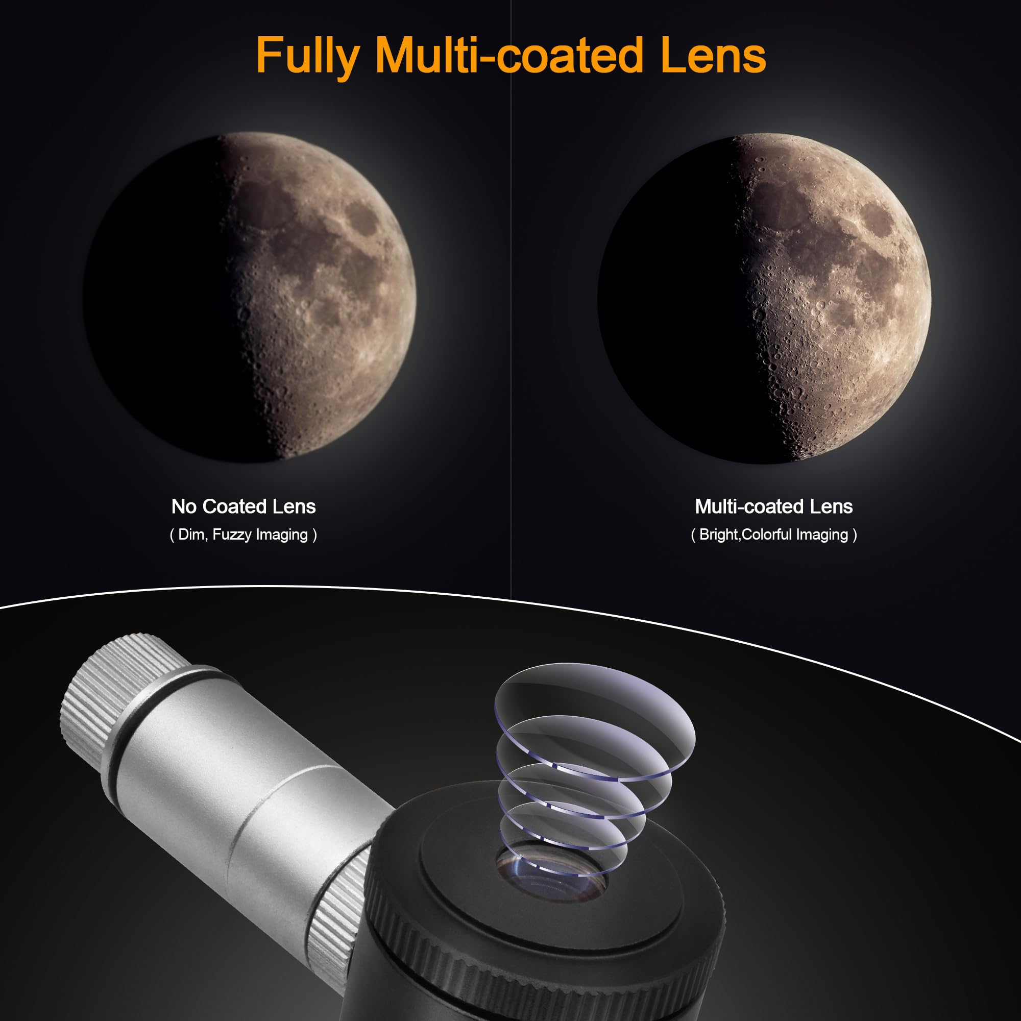 Astromania Astromania 12.5mm Illuminated Reticle Plossl Telescope Eyepiece with Adjustable Focus and LED Illumination - View 2 of 7