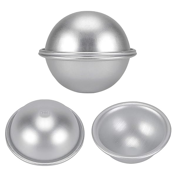 Yosoo Health Gear Aluminum Hemisphere Cake Pan Set - 4 Piece Half Ball Mould for Perfect Desserts & Puddings (3.62 x 1.57 inch)