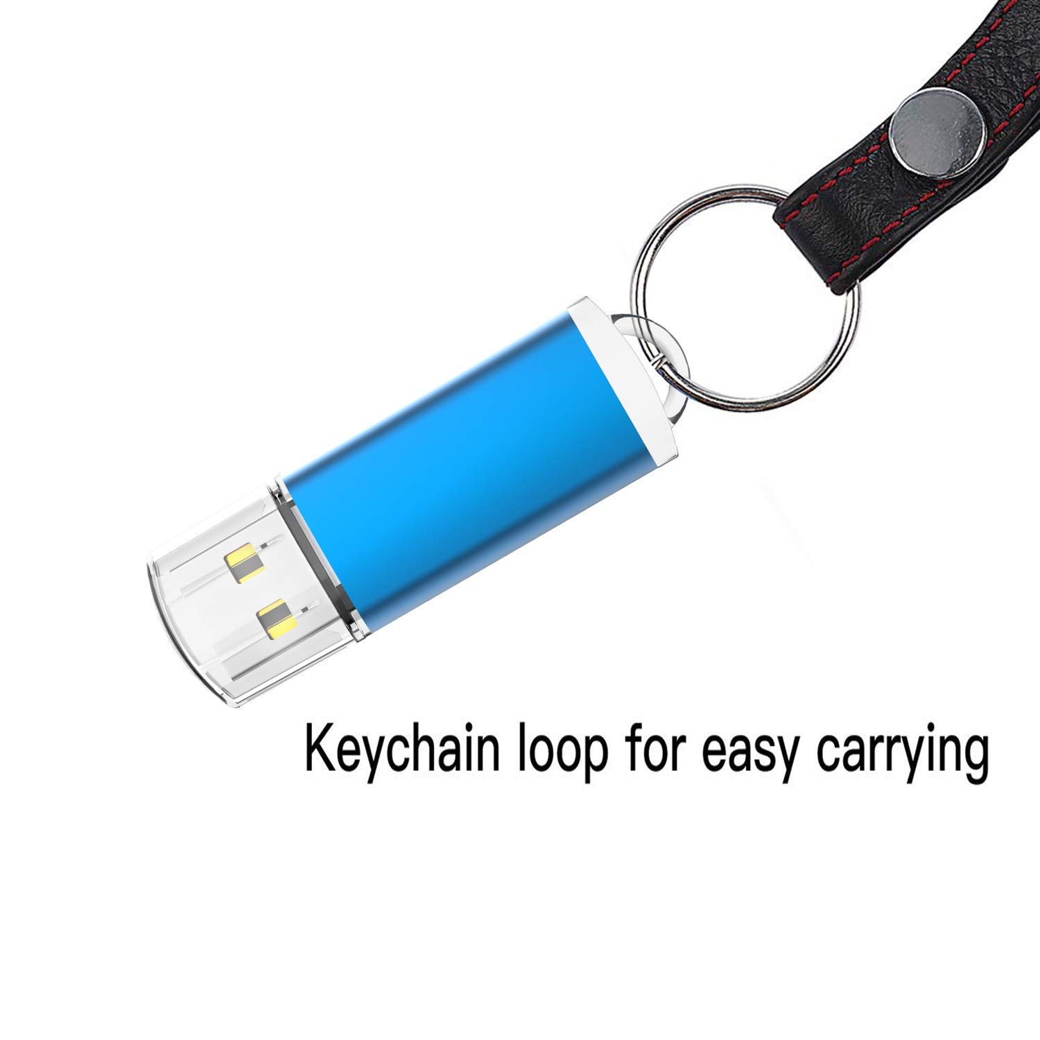 K&ZZ 8GB USB Flash Drive 10 Pack K&ZZ USB 2.0 Thumb Drive with LED Indicator in 5 Colors Blue Green Pink Orange Purple - View 5 of 8