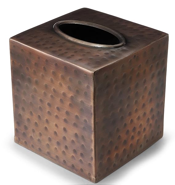 Monarch Abode Monarch Abode Hand Hammered Tissue Box Holder - Rust-Resistant Antique Copper for Office & Bathroom Decor