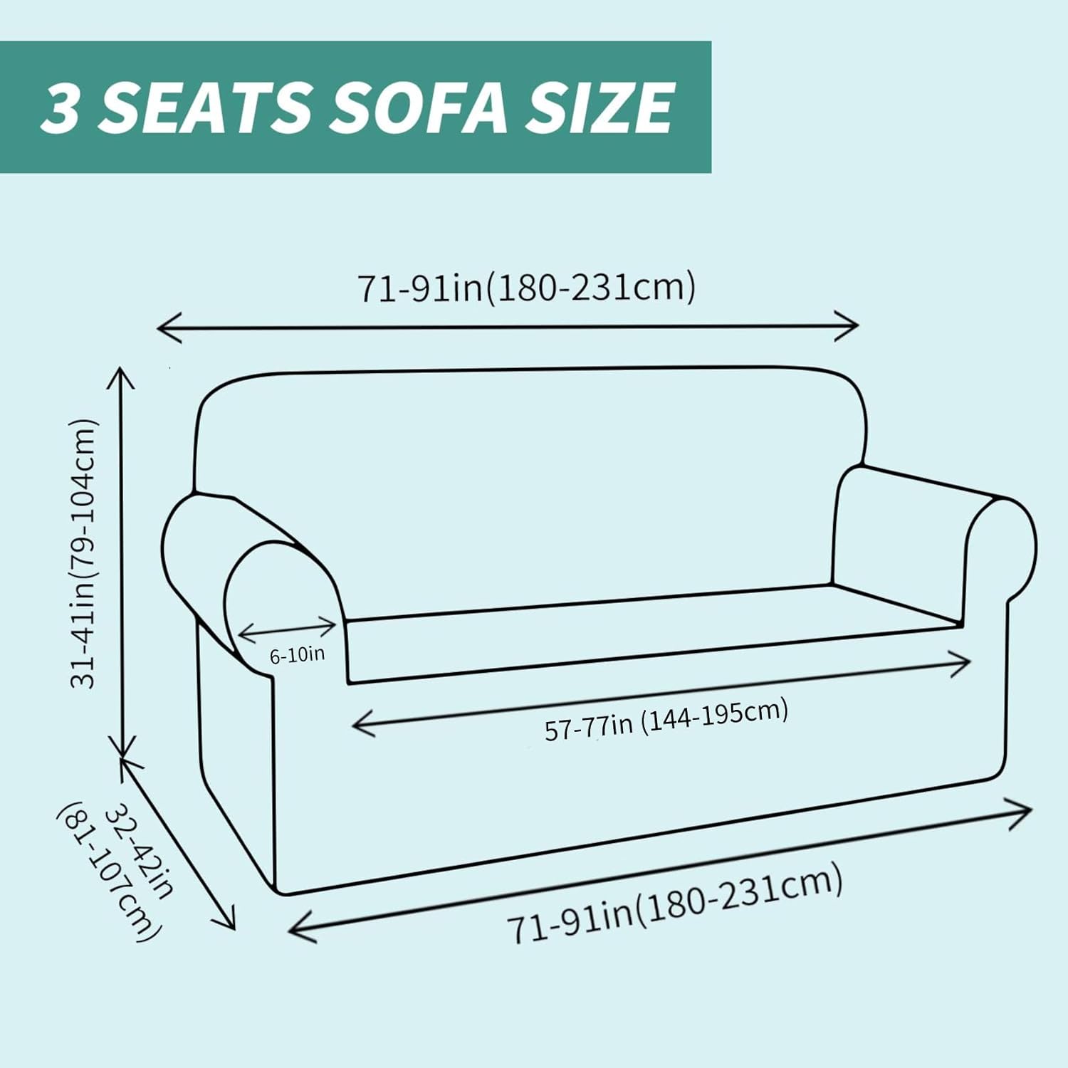 YEMYHOM YEMYHOM High Stretch Jacquard Couch Cover for 3 Cushion Sofa Pet Proof Non Slip Furniture Protector Large Army Green - View 5 of 9