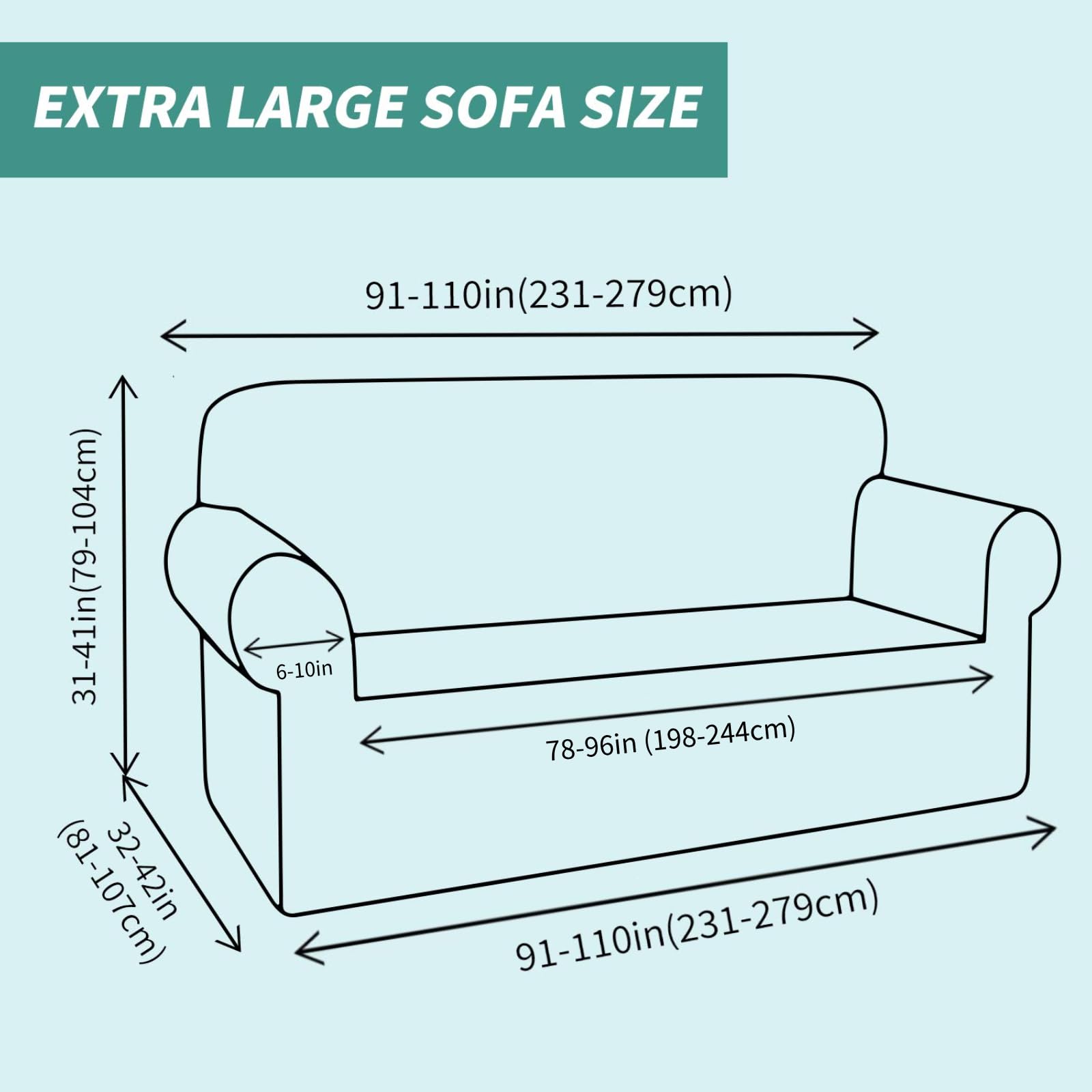 YEMYHOM YEMYHOM Extra Large Jacquard Couch Cover High Stretch Pet Proof Slipcover Army Green Non Slip Furniture Protector for Oversized Sofas - View 5 of 7