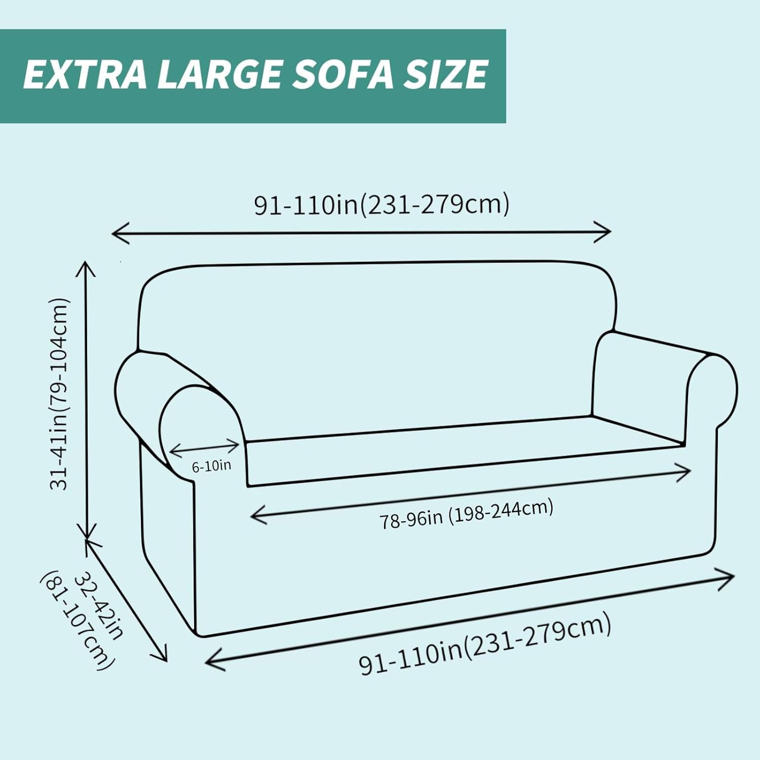 YEMYHOM YEMYHOM Extra Large Jacquard Couch Cover High Stretch Non Slip Sofa Protector for Pets Black - View 5 of 9