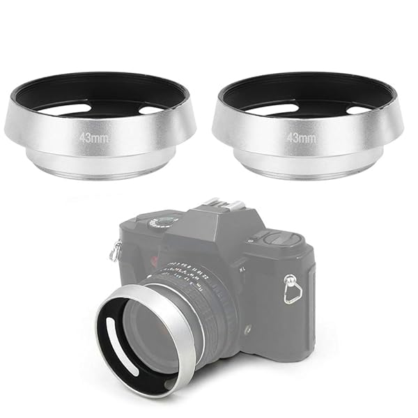 Pomya Pomya 2pcs Aluminum Alloy 43mm Lens Hood for Leica - Silver Metal Replacement for Enhanced Photography - View 3 of 10