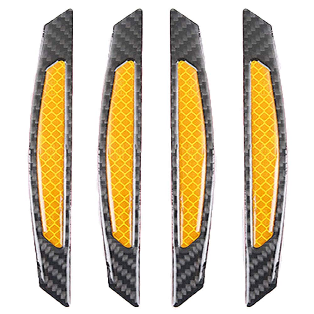 ZYTC ZYTC 4pcs 3D Super Reflective Carbon Fiber Strips for Car Door Edge Bumper Anti-Scratch Protection Universal Open Green Trim Stickers - View 4 of 9