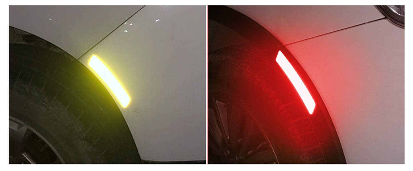 ZYTC ZYTC 4pcs 3D Super Reflective Carbon Fiber Strips for Car Side Door Edge Bumper Anti-Scratch Protection Universal Trim Stickers Yellow - View 4 of 5