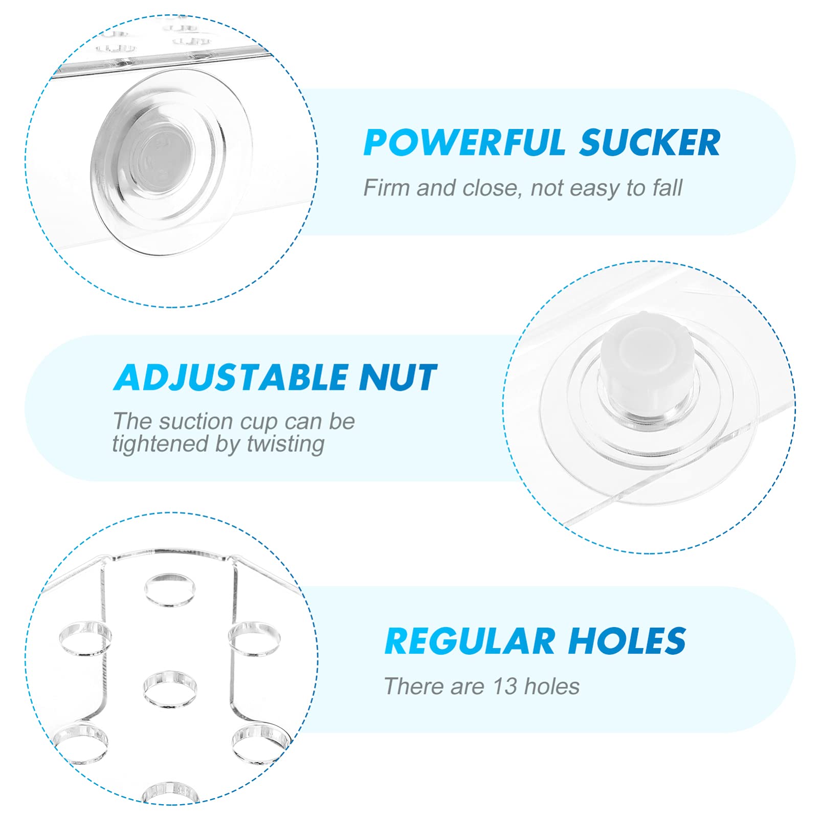 POPETPOP POPETPOP Coral Rack Transparent Fish Tank Coral Holder with Suction Cup Acrylic Base for Aquarium 13 Plug Holes - View 3 of 9