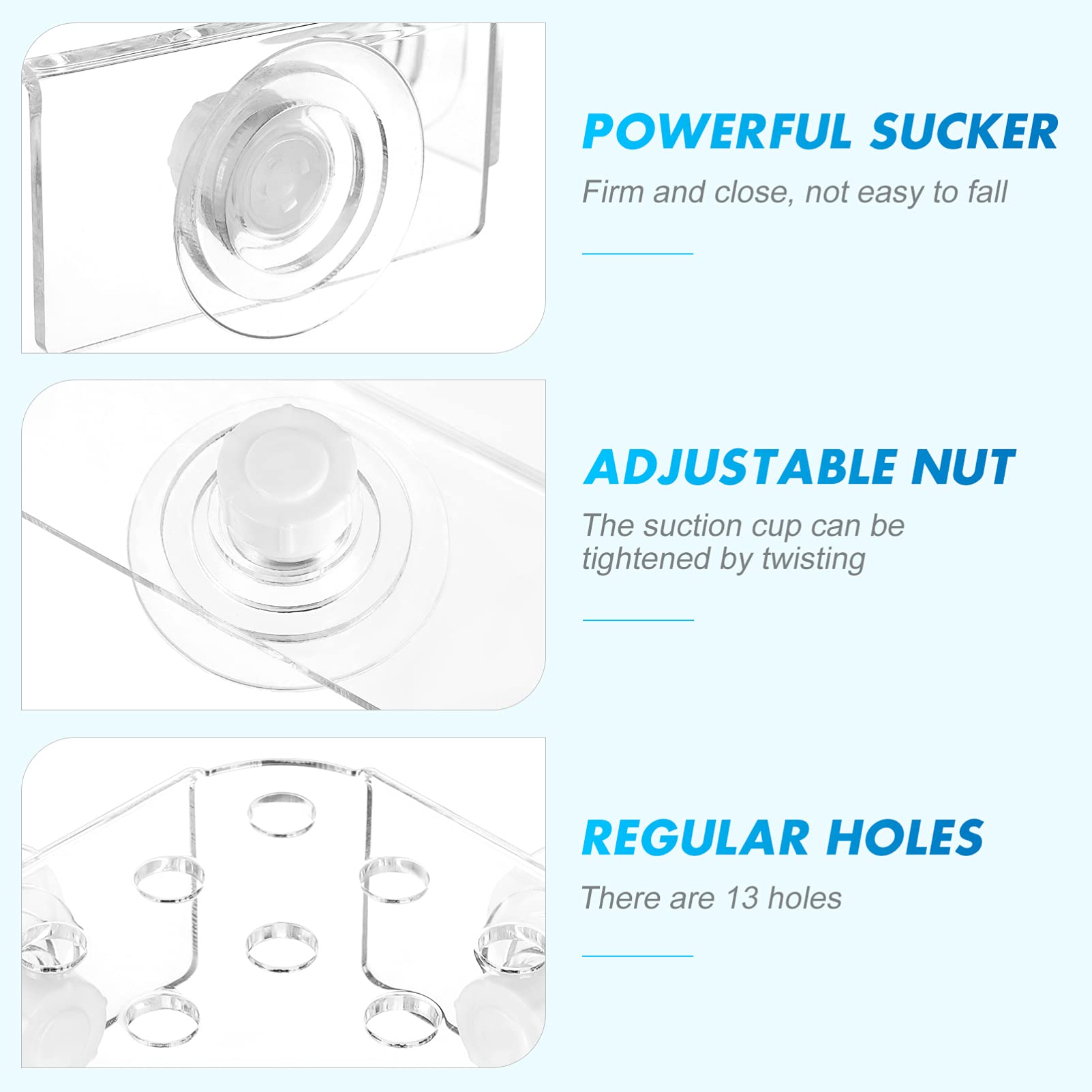 POPETPOP POPETPOP Coral Rack Transparent Fish Tank Coral Holder with Suction Cup Acrylic Base for Aquarium 13 Plug Holes - View 4 of 9