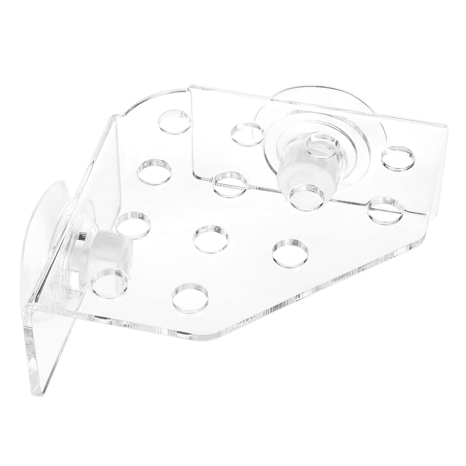 POPETPOP Coral Rack Transparent Fish Tank Coral Holder with Suction Cup Acrylic Base for Aquarium 13 Plug Holes
