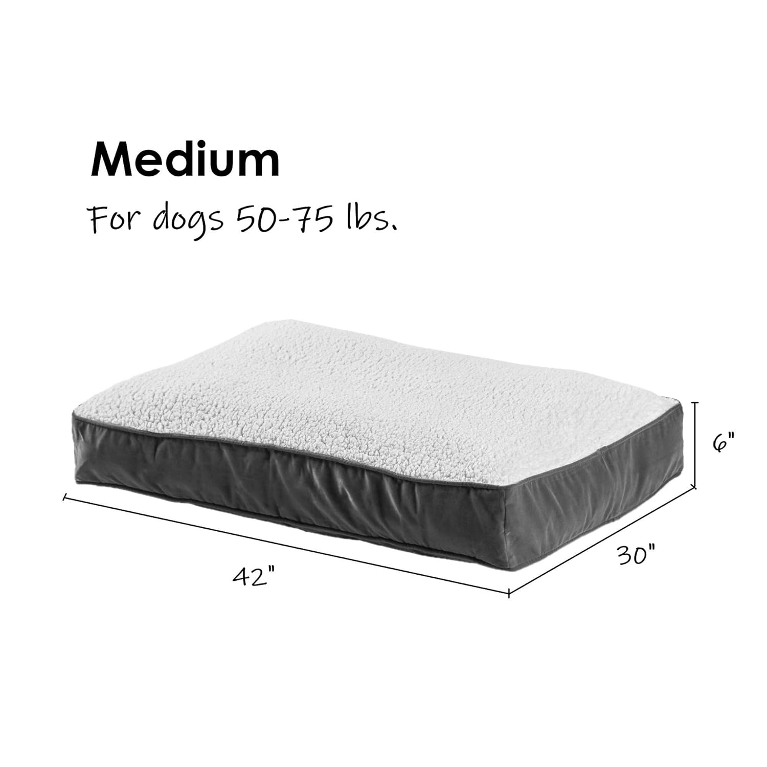 South Pine Porch South Pine Porch Ollie Orthopedic Rectangle Foam Dog Bed Latte Medium 42 x 30 Inches for Ultimate Pet Comfort - View 6 of 9