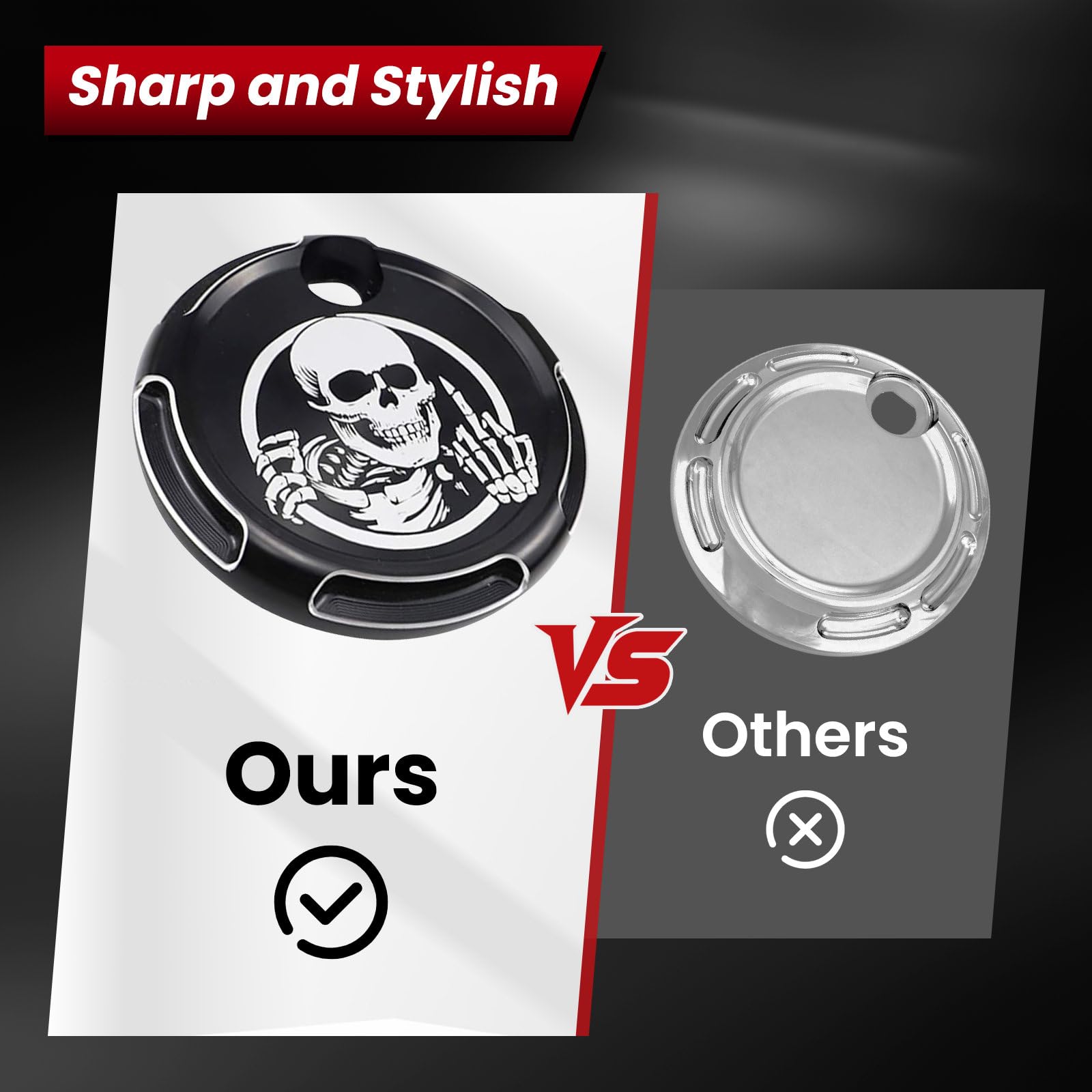 GUAIMI GUAIMI Fuel Tank Door Cover for Harley Touring Electra Street Glide FLHX FLTR FLHT 2008-2018 Skeleton Design Dash Accessory - View 6 of 8