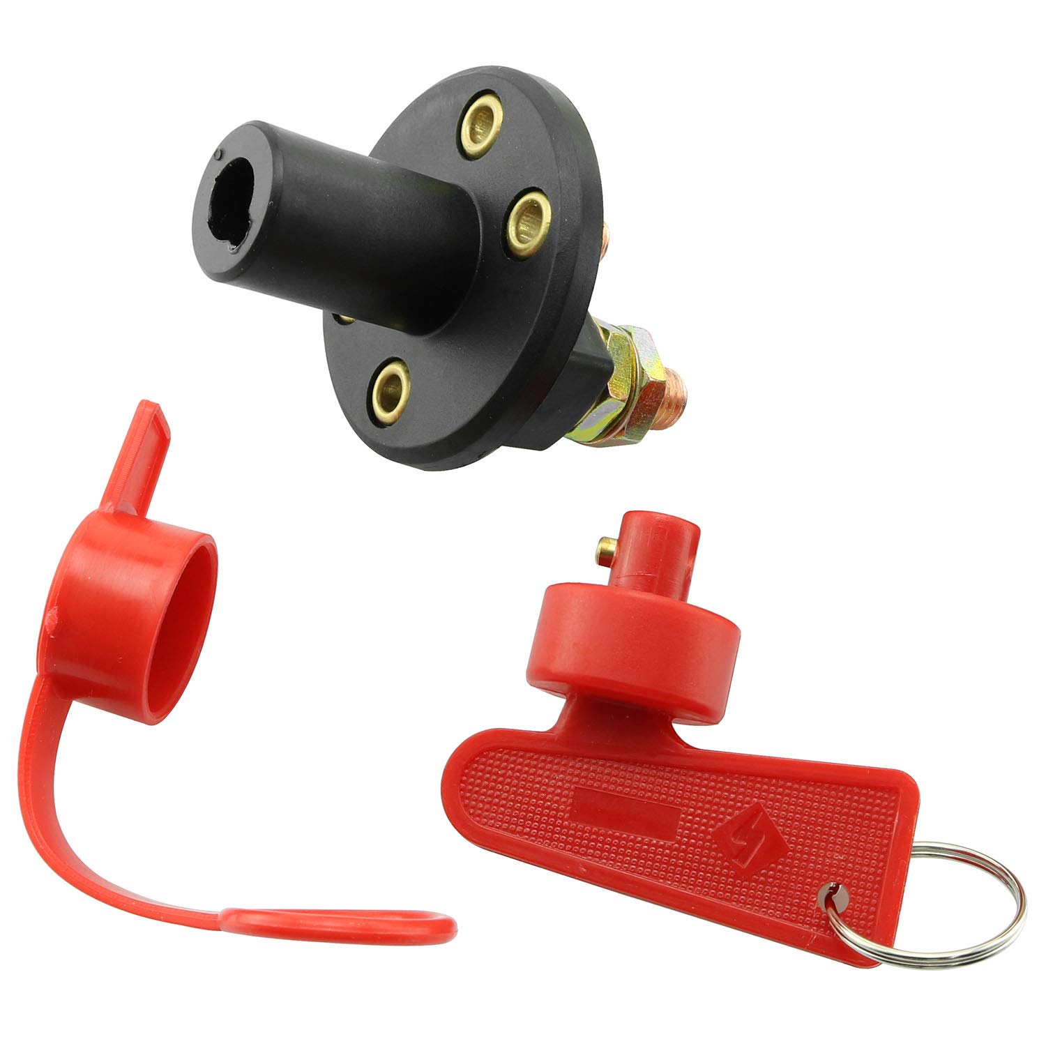 DGZZI DGZZI 12V 24V Battery Kill Switch Disconnect Isolator Cut Off Power Key Breaker with 2 Keys and Key Ring for Car Truck Boat Camper - View 2 of 4