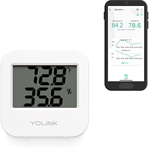 YoLink YoLink Smart Wireless Temperature and Humidity Sensor for Fridge Greenhouse Pet Cage with App Alerts and Text Notifications Hub Required