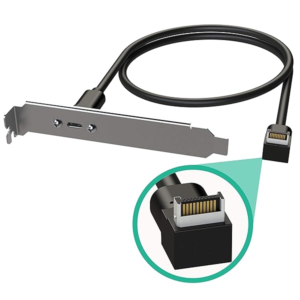 LINKUP LINKUP USB 3.2 Gen 2x2 20Gbps USB-C Internal Panel Cable - 40cm Extension Adapter with PCI Bracket - View 2 of 9