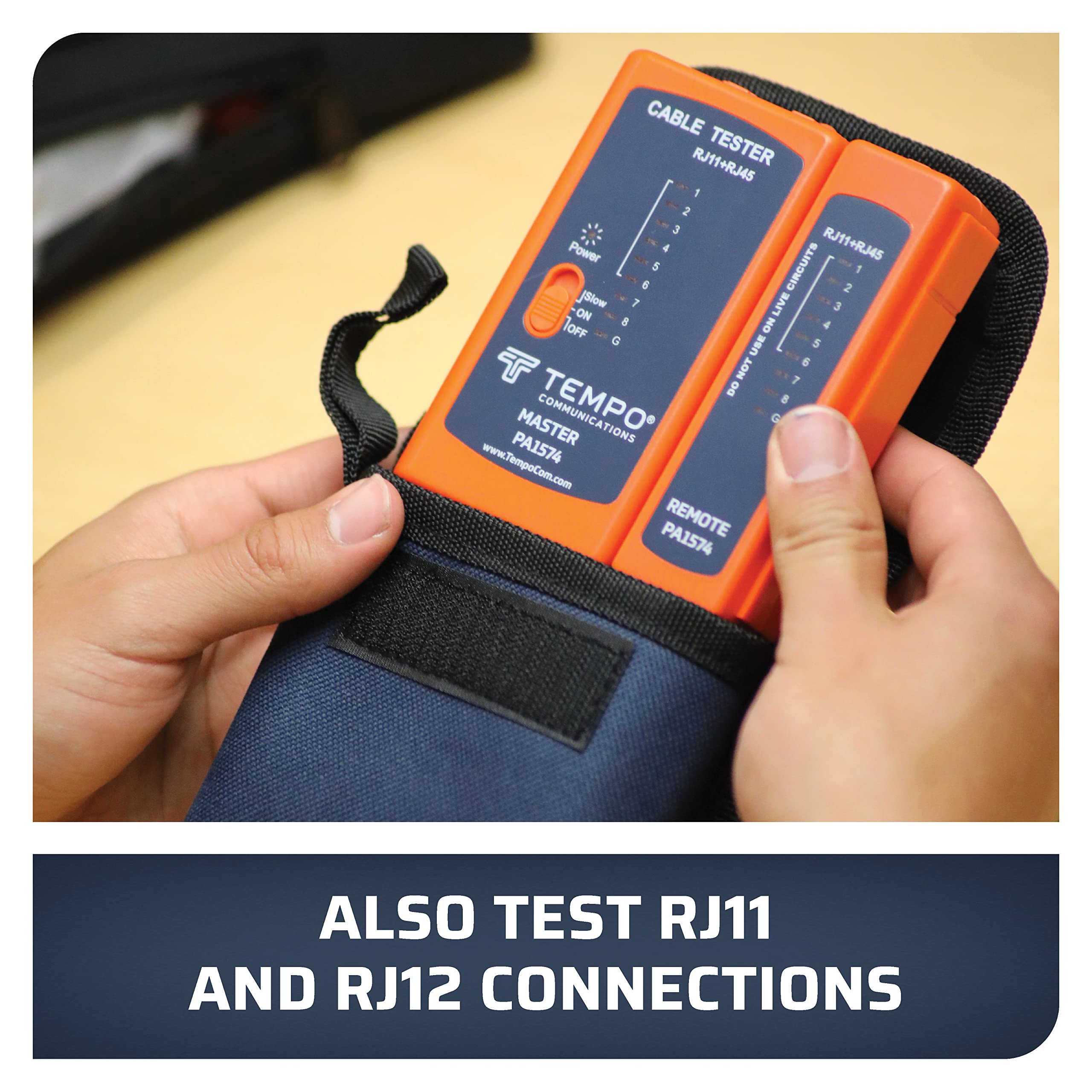 TEMPO TEMPO PA1574 RJ45 Network Cable Tester Professional Grade for Ethernet Cat5 Cat5E Cat6 RJ11 RJ12 - View 6 of 9