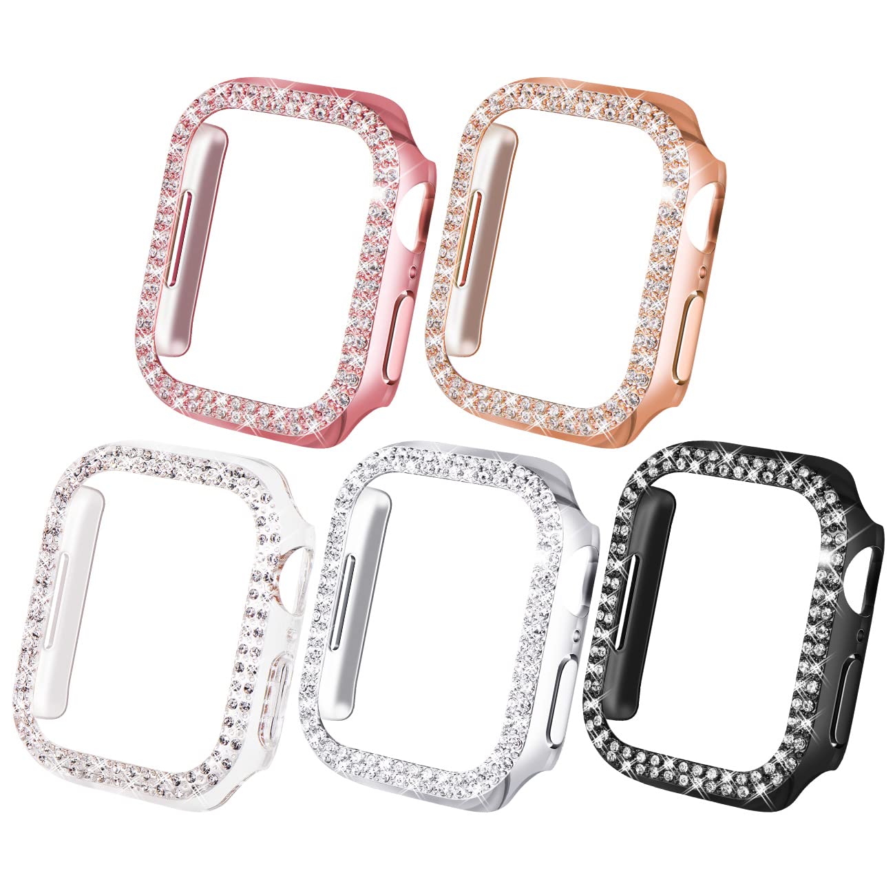 NewWays NewWays 5-Pack Bling Cases for Apple Watch 40mm Series 4 5 6 SE Sparkling Diamonds Glitter Crystal Rhinestone Protective Bumper