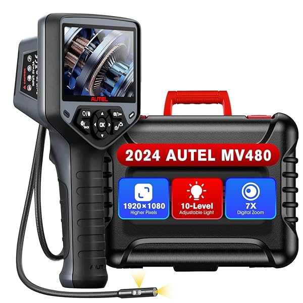 Autel Autel MaxiVideo MV480: 1080P HD Inspection Camera with Dual Cameras, 10-Level LED, 7X Zoom & Audio Annotation