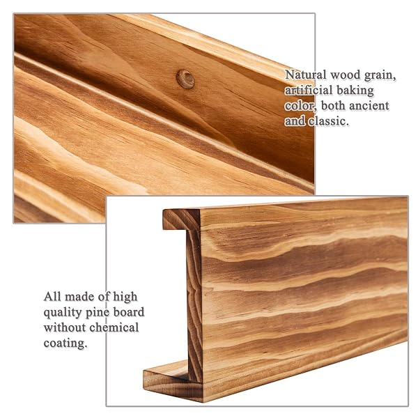 AZSKY AZSKY 48 Inch Wood Photo Ledge Shelf Set of 2 Rustic Floating Shelves for Nursery Kids Bedroom Office Bathroom Living Room Frames - View 5 of 8