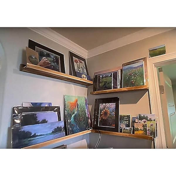 AZSKY AZSKY 48 Inch Wood Photo Ledge Shelf Set of 2 Rustic Floating Shelves for Nursery Kids Bedroom Office Bathroom Living Room Frames - View 6 of 8