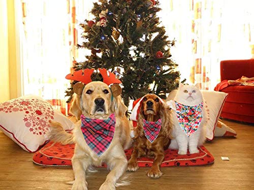 Elegant little tail Elegant Little Tail Christmas Bandana Washable Reversible Cotton Pet Scarf Adjustable for Small to Large Dogs and Cats - View 6 of 8