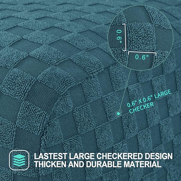 YEMYHOM YEMYHOM Jacquard Ottoman Cover High Stretch Folding Storage Footstool Protector Rectangle Removable Slipcover Peacock Blue - View 4 of 8