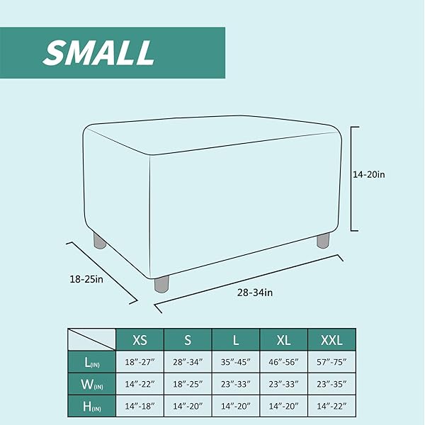 YEMYHOM YEMYHOM Jacquard Ottoman Cover High Stretch Folding Storage Footstool Protector Rectangle Removable Slipcover Peacock Blue - View 7 of 8