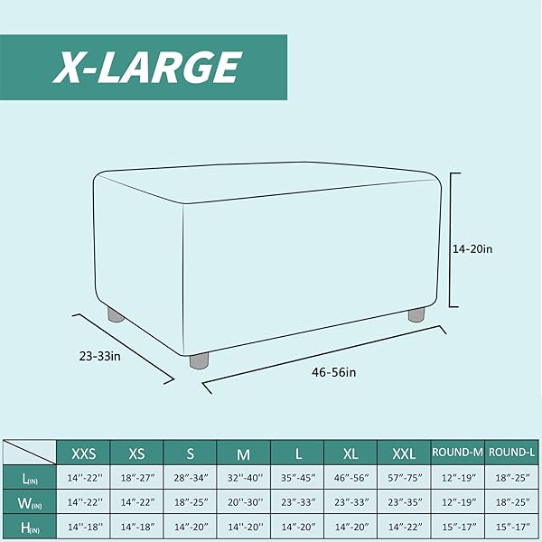 YEMYHOM YEMYHOM High Stretch Jacquard Ottoman Cover X-Large Dark Gray Removable Slipcover for Folding Storage Footstool Protector - View 7 of 8