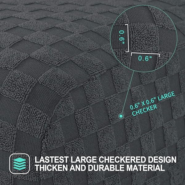 YEMYHOM YEMYHOM 4 Pieces Stretch Recliner Slipcover Jacquard Anti-Slip Fitted Cover with Side Pocket Dark Gray Couch Furniture Protector - View 5 of 9