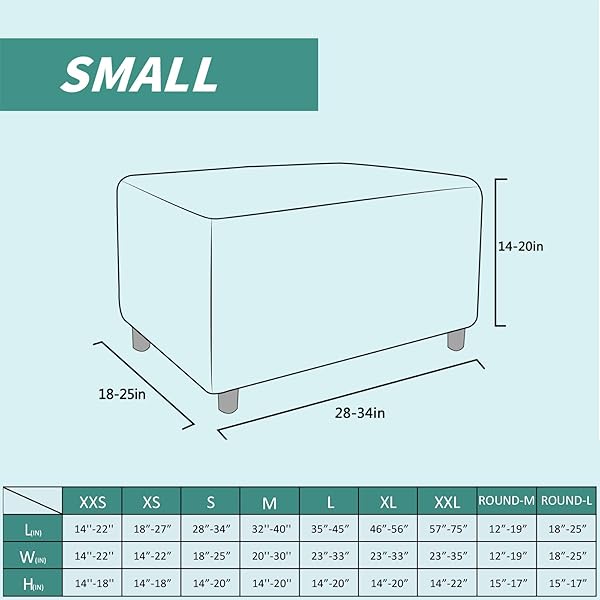 YEMYHOM YEMYHOM Light Gray Ottoman Cover Jacquard Design High Stretch Removable Slipcover for Small Folding Storage Footstool - View 7 of 8