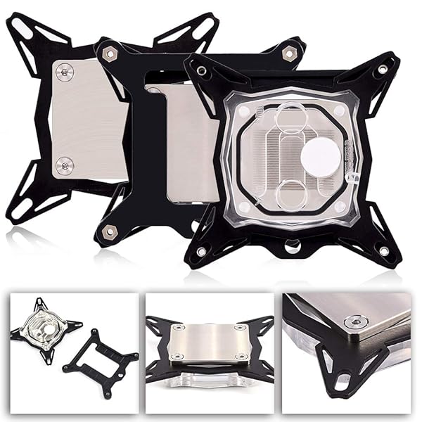 Yoidesu 0.3mm Intel CPU Water Block - Red Copper & Acrylic Cooling Solution for 775/115x/2011 with LED Light - View 6 of 11