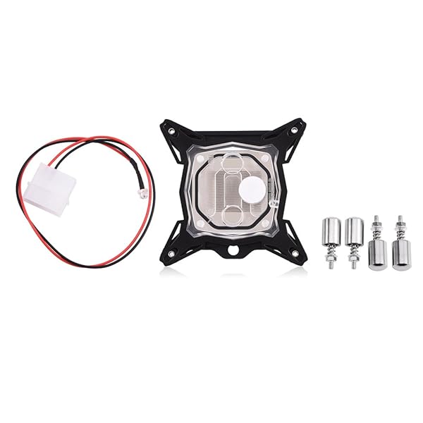 Yoidesu 0.3mm Intel CPU Water Block - Red Copper & Acrylic Cooling Solution for 775/115x/2011 with LED Light - View 9 of 11