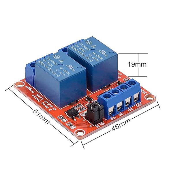 Valefod 2 Pack DC 5V Relay Module 2 Channel Relay Switch Optocoupler Isolation High Low Level Trigger - View 6 of 8