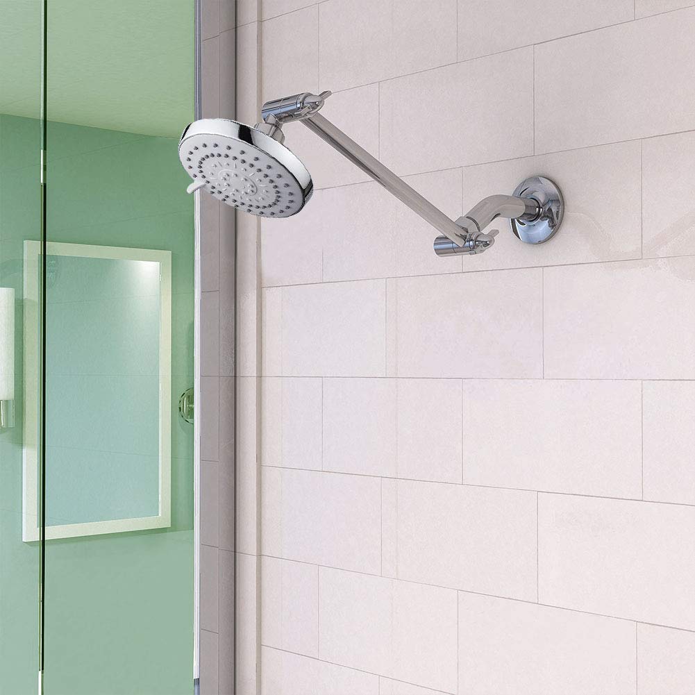 HarJue HarJue High Pressure Shower Head with 11 Inch Adjustable Arm for Optimal Rainfall Bathing Experience in Chrome Finish - View 6 of 6