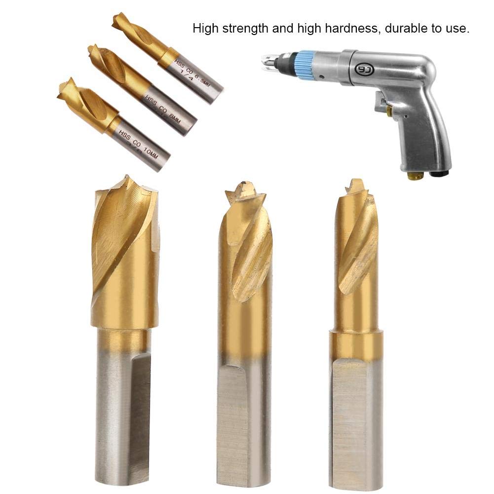 Vikye 3-Piece HSS CO Cobalt Spot Weld Cutter Kit - 1/4in, 5/16in, 3/8in Drill Bit Set for Easy Spot Weld Separation - View 4 of 9