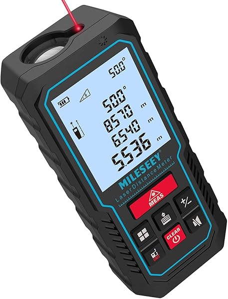 MiLESEEY MiLESEEY 229ft Digital Laser Measure Device with Electronic Angle Sensor and 2mm Accuracy for Area Volume and Pythagoras Measurements