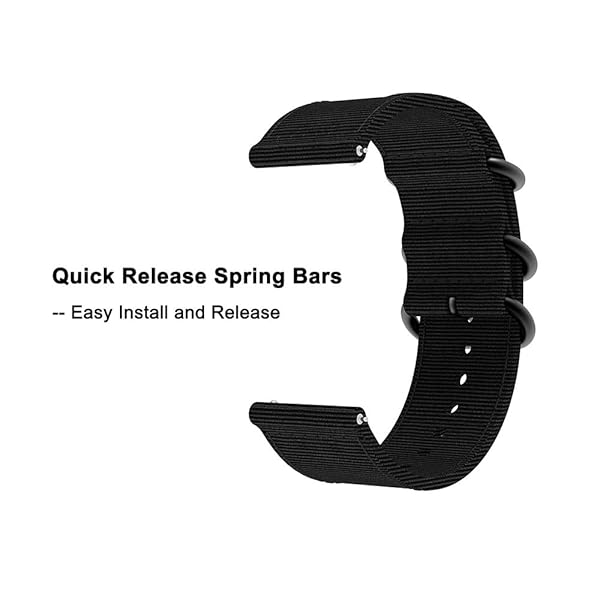 YEEJOK Yeejok 22mm Nylon Watch Bands for Fossil Gen 6/5E & Gen 4 - Quick Release Fine Woven Strap in Black - View 4 of 6