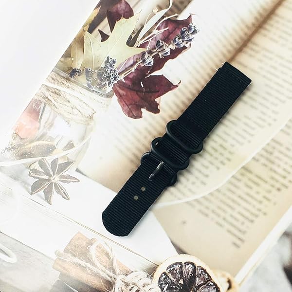 YEEJOK Yeejok 22mm Nylon Watch Bands for Fossil Gen 6/5E & Gen 4 - Quick Release Fine Woven Strap in Black - View 6 of 6