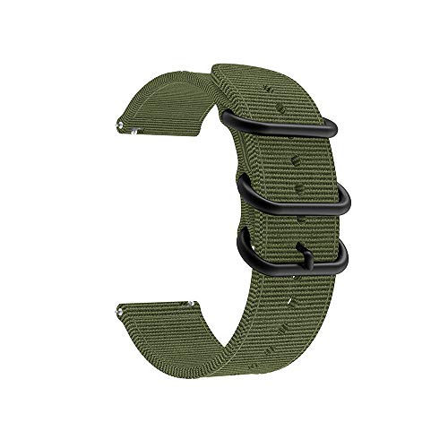 YEEJOK Yeejok 22mm Olive Green Nylon Watch Bands for Fossil Gen 6/5E, Gen 5 LTE, & Gen 4 Explorist - Quick Release Strap