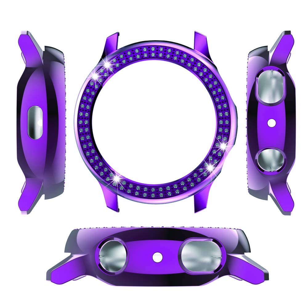 Yrzper Compatible Galaxy Watch Active 2 40mm 44mm Double Row Diamond Bumper Case Bling Crystal Glitter Frame Hard Protective Cover Red - View 9 of 9