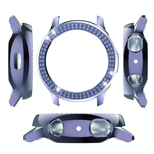 Yrzper Galaxy Watch Active 2 Bumper Case Double Row Diamond PC Plating Glitter Frame Hard Protective Shell Cover Gray 40mm 44mm - View 10 of 10