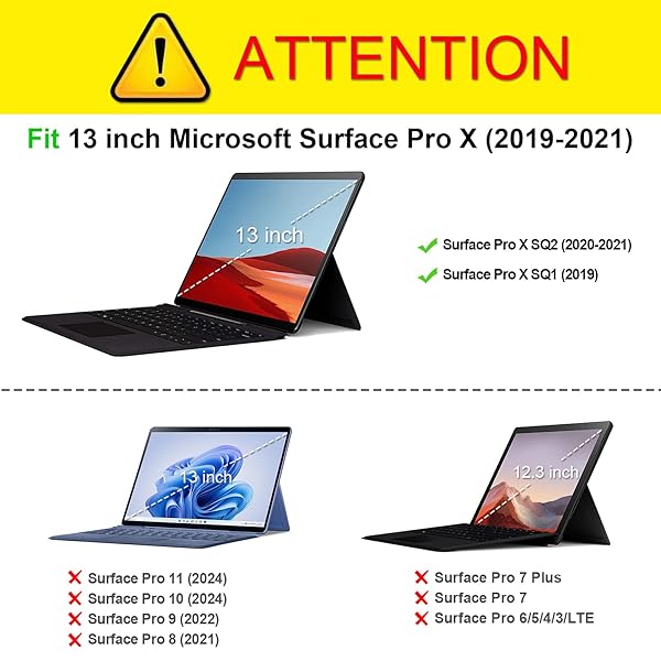 FINTIE Fintie Case for Microsoft Surface Pro X 2020 2019 Multiple Angle Viewing Portfolio Business Cover with Pocket for 13 Inch Surface Pro X Gray - View 3 of 10