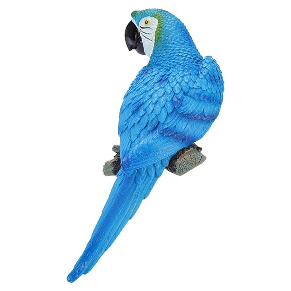 Maxmartt Maxmartt Parrot Decor Simulation Animal Bird Model Sculpture for Wall Decor Set of 4 Blue Parrots