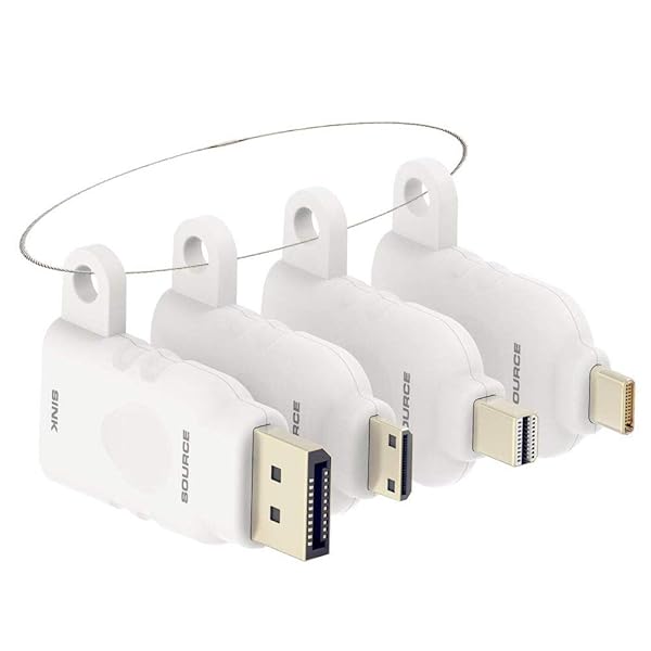 POCKET PANDA Universal HDMI Adapter Ring Kit - 4K USB-C, DisplayPort, Mini DP & Mini HDMI with Security Loop for Office Video Conversion
