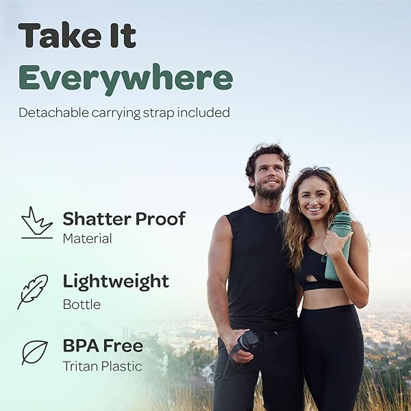 Hydracy Hydracy Water Bottle 32 oz BPA Free Gym Bottle with Fruit Infuser Leak Proof Lid Ideal for Fitness Sports and Outdoors - View 4 of 10