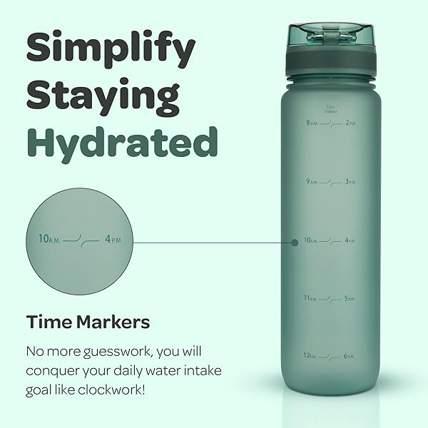 Hydracy Hydracy Water Bottle 32 oz BPA Free Gym Bottle with Fruit Infuser Leak Proof Lid Ideal for Fitness Sports and Outdoors - View 10 of 10