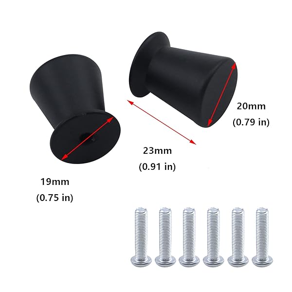 Antrader Antrader Matte Black Cabinet Knob 3/4in Round Drawer Pull Handle 6-Pack with Mounting Screws for Simple Home Upgrade - View 3 of 6